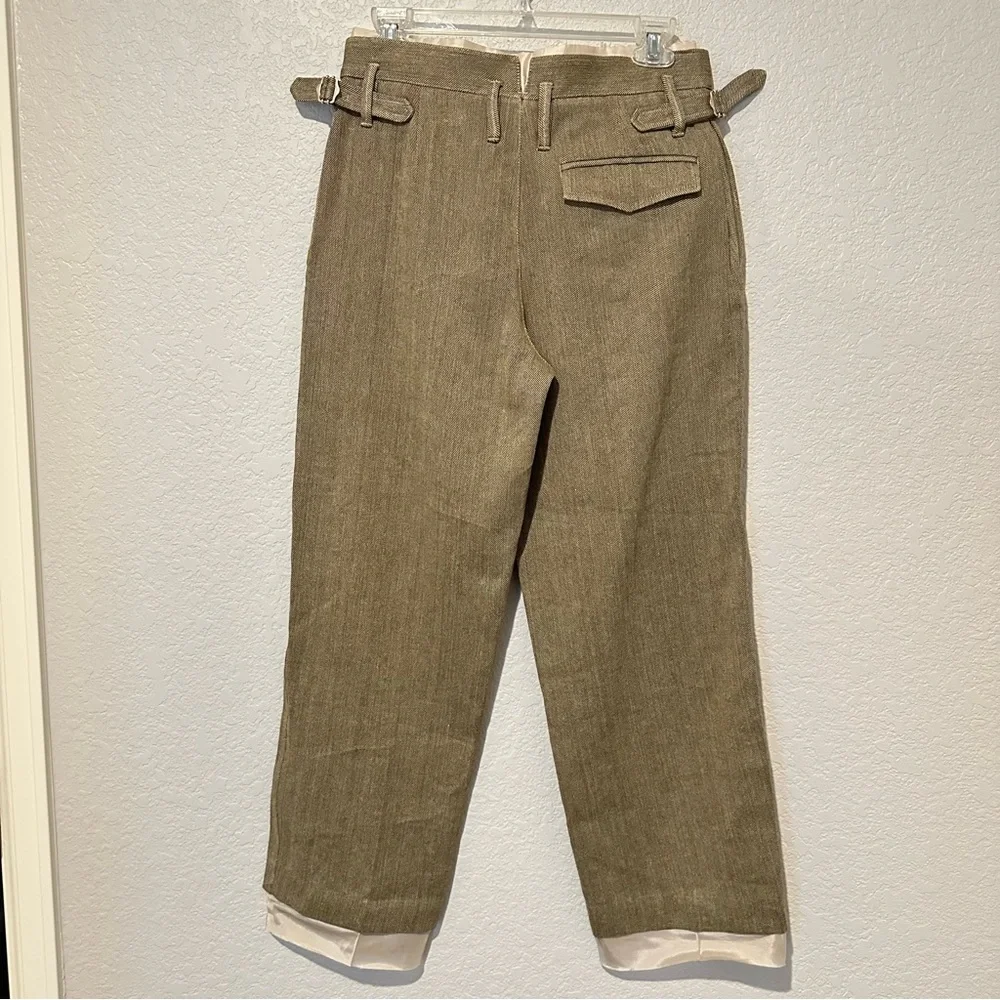 New $129 Zara Campaign Collection Contrast Linen Blend Pants XS 2624/023